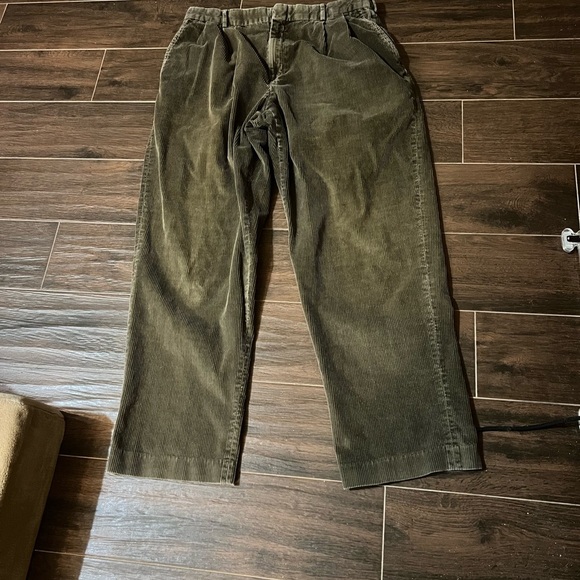 Lands End Corduroy Pants Mens one pair Black one pair Green 35. 1/13 2/20 - Picture 4 of 4